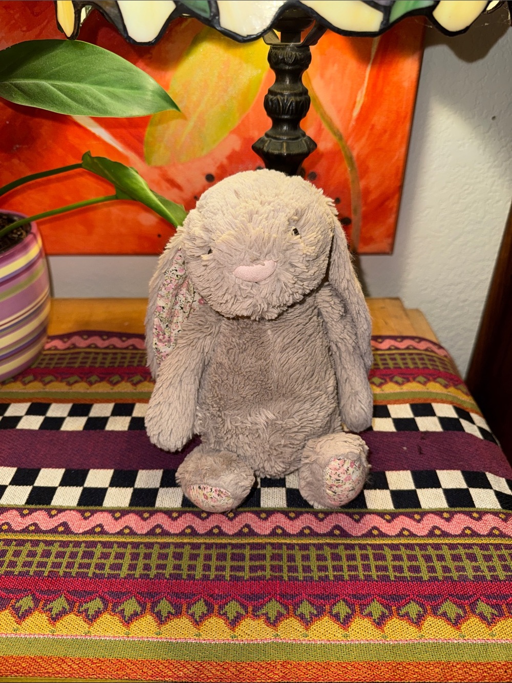 Jellycat Plush Bunny with Floral Accents